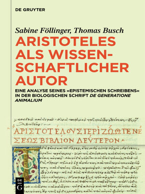 cover image of Aristoteles als wissenschaftlicher Autor
